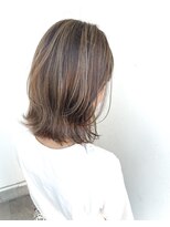 ジュエ ヘアー デザイン(Jue hair design) グレージュハイライト×くびれレイヤーボブ