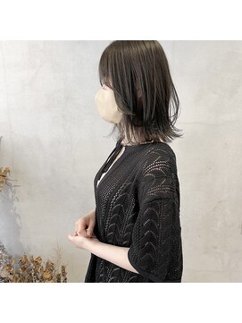 ミント(mint) オリーブグレージュ/レイヤーボブ/くすみカラー/赤み除去