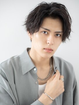 モッズヘアメン 名護大東店(mod's hair men) グレージュアッシュかきあげショートマッシュパーマb名護大東