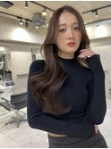 韓国ヘアーハッシュカットレイヤーカットグレージュブリーチ無し