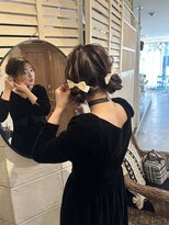 ヘアセット/ツインお団子/パーティーヘア/小顔/学割