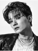 韓国ヘアカルマパーマコンマバングセンターパート黒髪