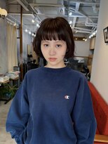 ヒュージ 表参道(huge)&nbsp;ミニボブ/ニュアンスパーマ/くせ毛/オリーブ/前髪カット