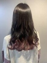 エイム ヘア リンク 長津田店(eim hair rink)&nbsp;裾カラー/グラデーションカラー/カシスレッド/ウェーブロング