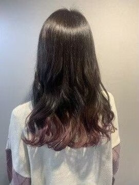 エイム ヘア リンク 長津田店(eim hair rink) 裾カラー/グラデーションカラー/カシスレッド/ウェーブロング