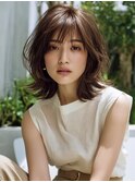 ☆ダークパープルナチュラルショートミルクブラウン髪質改善ボブ