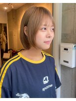 ロッカヘアエジェ(ROCCA hair eje.)&nbsp;シースルーバング×ベージュボブ