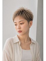 アーダーヘアサロン 森田店(ADER HAIR SALON)&nbsp;ハイトーンアッシュベージュのジェンダーレスマッシュショート