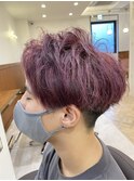 ツーブロショート×バイオレットカラー