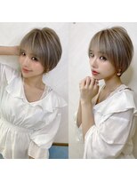 ロンド ストラーダ 心斎橋(Lond strada)&nbsp;ショート×ハイライト白髪ぼかし×シルキーベージュ[心斎橋]