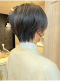 福山人気ショートヘアハンサムショートすっきりアッシュブラウン