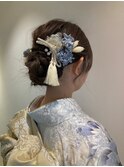 卒業式　成人式　振袖　ドレスヘア　編み込み