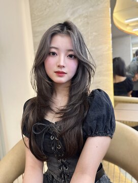 ロンドガーネット 池袋(Lond garnet) ワイドバングイメチェン美髪外ハネボブ+レイヤーカット韓国/池袋