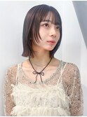 ミディアムボブ美髪韓国ヘア顔周りレイヤー_F20306