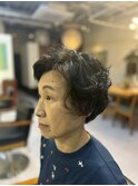 ショートボブの無造作パーマ