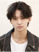 お洒落フェザーパーマラフに散るヘアスタイル