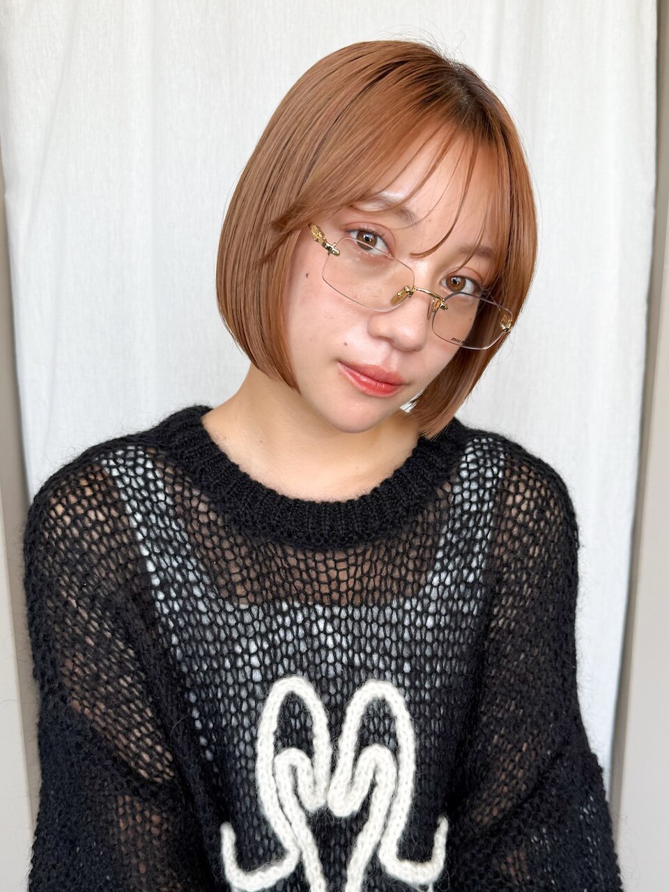 ピンクベージュ/ブリーチ/ボブ/表参道/原宿/女性美容師