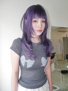 229 くすみラベンダー/ロングウルフカット