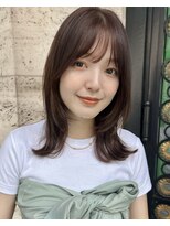 ガーデン 銀座(GARDEN)&nbsp;ミディアムヘア暗めカラー大人かわいいレイヤーカット前髪カット