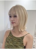 小顔に見えるトレンドヘア/黒髪/オリーブグレー/ココアベージュ