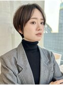 大人ショート前髪なしショートボブショートヘア30代40代50代青山