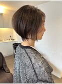 大人可愛い20代30代40代前下がりショートボブ丸みショート◎