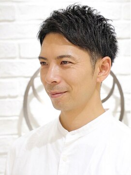銀座マツナガ 神田店 ビジネスマン◎メンズパーマアップバング爽やかショート黒髪