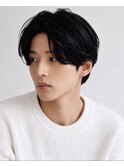 《センターパート大人のメンズパーマ》フェザーパーマ