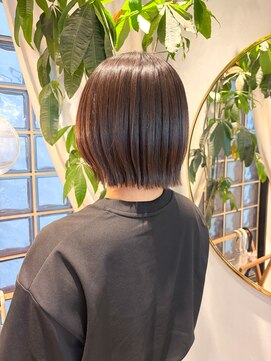 ロンドアジュール 横浜(Lond azur) レイヤーボブ/ミルクティーベージュ/髪質改善/顔周り/横浜