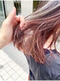 ブリーチなしの濃いめピンクインナーカラー【BLAZE 大庭】