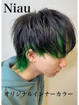 ニアウ 太田店(Niau) カラーメンズウルフツイストスパイラルパーマ波巻きパーマ