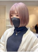 2881ピンクブロンドスローカラーカシスピンクパールグレーボブ