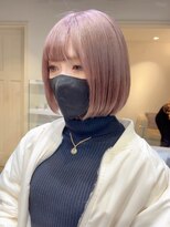 ベレーザ 渋谷(BELEZA)&nbsp;2881ピンクブロンドスローカラーカシスピンクパールグレーボブ