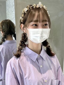 ローウェ 愛知豊橋(Louwe) 髪質改善トリートメント透明感ベージュカラーボブヘアセット豊橋