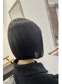 ぷつっとボブ ショート ボブ 黒髪 ストレート