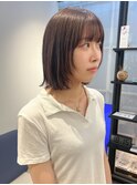 ボブ　レイヤー　レイヤーボブ　顔周り　ブラウン　原宿　表参道