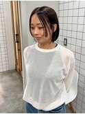 大人可愛いナチュラルボブレイヤーカット