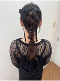お呼ばれヘアセット　ポニーテールアレンジ　10代 20代