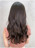 艶感アッシュブラウン_カーキグレージュフェザーバング_ba344751