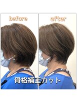 テルミークリニカルデザイン 北千里&nbsp;ショートビフォーアフター骨格補正カット50代60代ハイライト