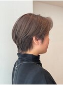 ハンサムショート、ユニセックスショート、グレーベージュ