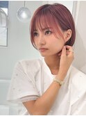 切りっぱなしボブエアリーロング美髪ピンクブラウン[大宮]