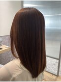 【艶髪】髪質改善矯正、ピンクブラウン