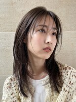÷艶髪 顔まわりカット 前髪あり 髪質改善 ケアカラー
