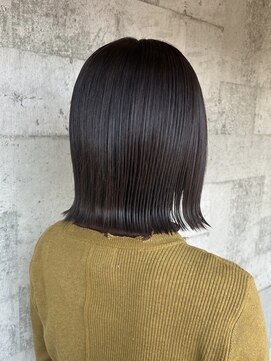 艶髪　ロング　髪質改善カラー　縮毛矯正　質感ストレート