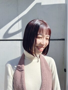 スーハ 恵比寿(SUUHA) ピンクヴァイオレット/ぱっつん前髪/大人ミニボブタッセルボブ