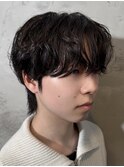 韓国マッシュダウンパーマセンターパートシースルーマッシュ