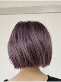 刈り上げボブ×ラベンダーミルクティー ×フィッシュボーン