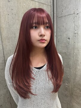 サンク 原宿 表参道(cinq) ミディアムレイヤーカット長めボブハイブリーチハイトーンカラー