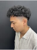 【フェードカット×スペインカール】
